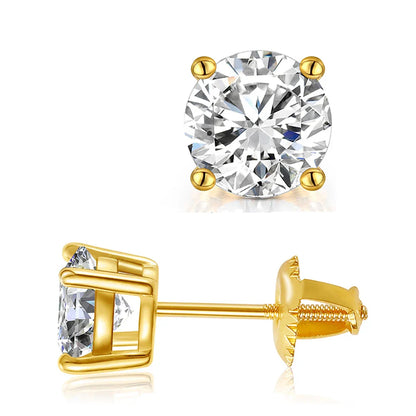 Certified 1/2/3/4/5carat Moissanite Stud Earrings for Women Men 925 Sterling Silver Sparkling Diamond Screw Back Ear Studs