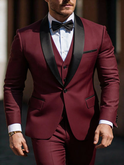 Men's 3pcs Suit Set Jacket Vest Pants, Prom Party Wedding Business Suits for Men мускульный костюм wedding suits for men