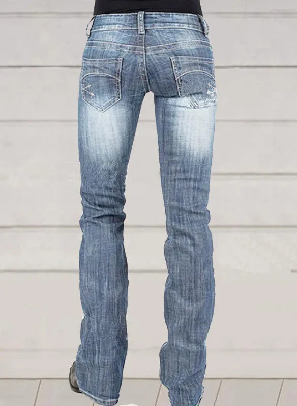 Low Waist Skinny Washed Distressed Streetwear Denims Trousers