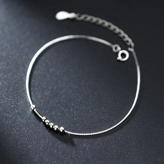 2020 New Design Simple Charm Beads Chain Bracelet for Women 925 Sterling Silver Party Fine Jewelry Accessories Gift