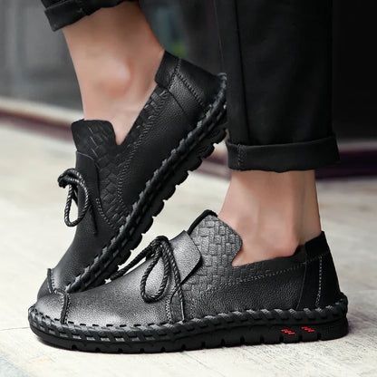 Spring Handmade Leather Men Shoes Casual Sneakers Slip On Loafers Men Driving Soft Leather Shoes Men Hot Sale Zapatillas Hombre