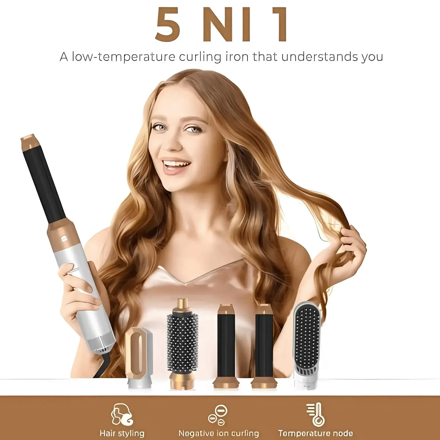 Multi-Functional 5-In-1 Curling And Straightening Comb Hair Accessories Styling Tools And Equipment Hair Dryer For Dyso Gift