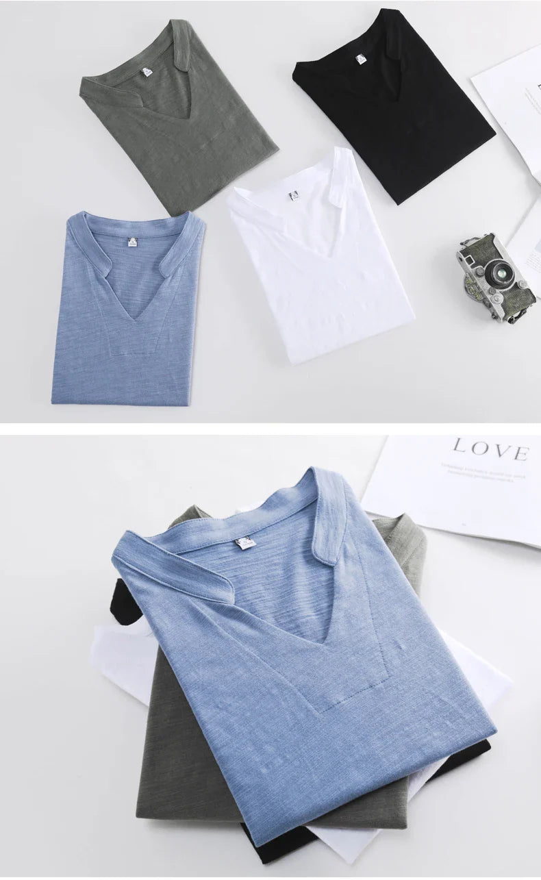 Summer Bamboo Cotton T-Shirt Cotton Women V-Neck Soft Tshirts Female Basic Fashion Classic S-3XL Ladies Tops