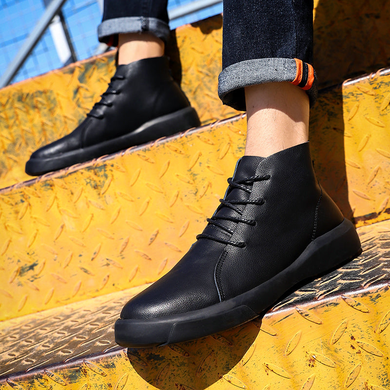 Winter Men Boots High Quanlity Warm Leather Mens Ankle Boots Male Waterproof with Fur Snow Boots Casual Shoes for Men Botas
