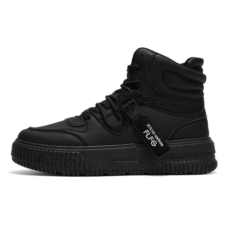 Novos Tênis Casuais de Moda Cano Alto Sapatos de Skate Botas Estudantis Masculinas e Femininas Tendência Resistente ao Desgaste Casais Bicolores