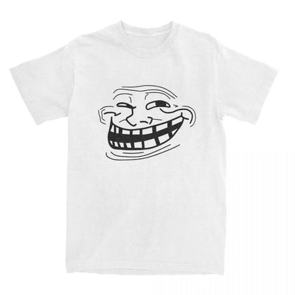 Rage Comic Trollfac T Shirt Funny Anime Hip Hop T-Shirts Short-Sleeved Awesome Tops Summer Pure Cotton Round Neck  6XL Clothes