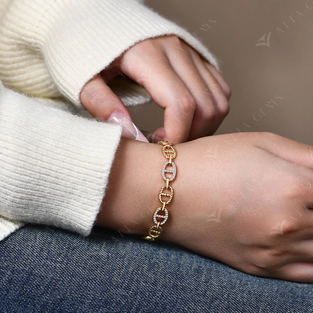 D VVS1 Color Moissanite Diamond Bracelet for Women Men 925 Sterling Silver Adjustable chain Sparkling Hand Fine Jewelry
