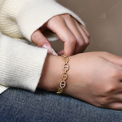 D VVS1 Color Moissanite Diamond Bracelet for Women Men 925 Sterling Silver Adjustable chain Sparkling Hand Fine Jewelry