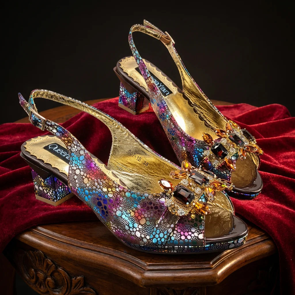 2026 New Elegant Rhinestone Peep Toe Women High Heels Sandals Italian Design with Coordinating Green Handbag Party Shoes and Bag