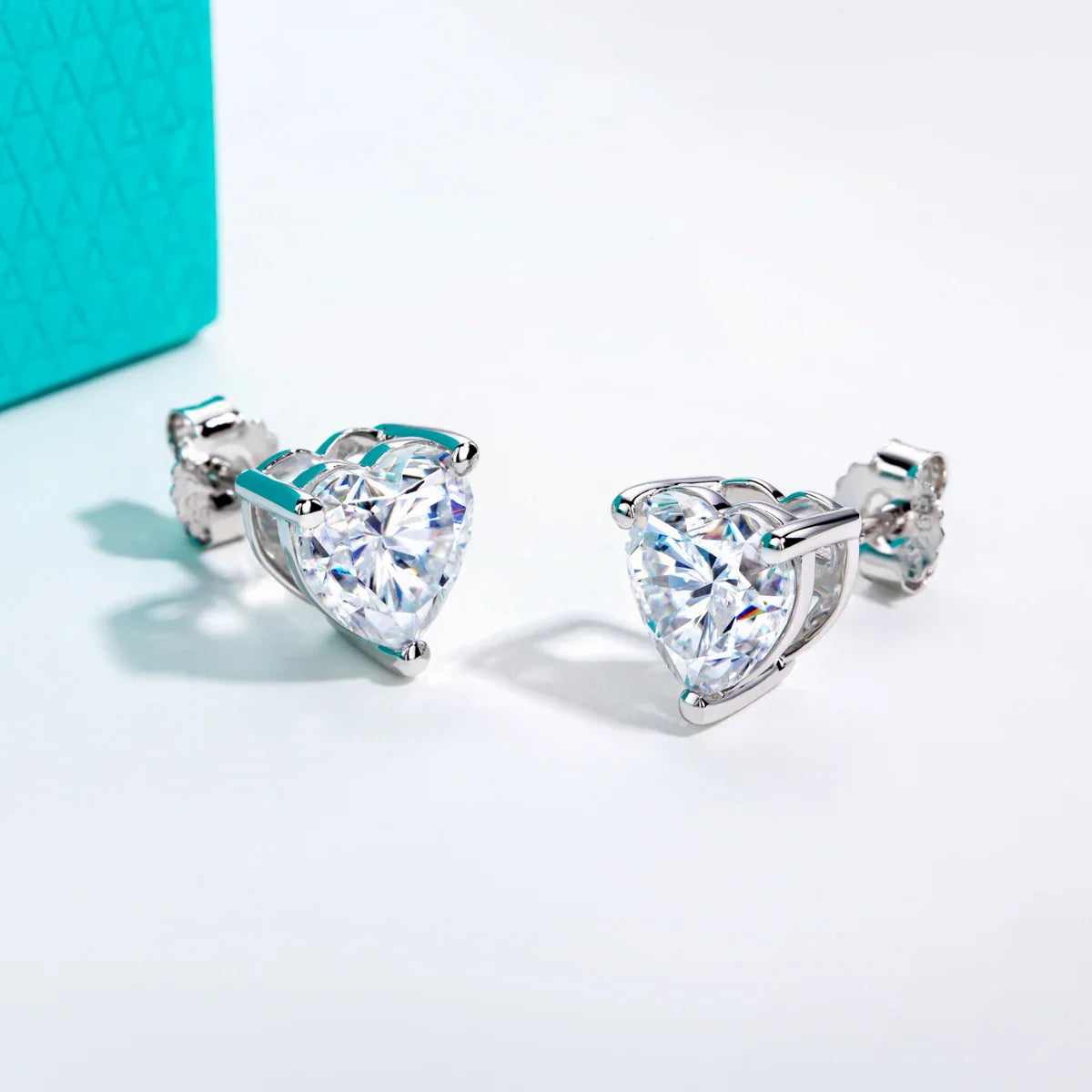 Heart Moissanite Stud Earrings 1cttw-6cttw D Color VVS1 925 Sterling Silver 18k Gold Plated Classic Women's Jewelry