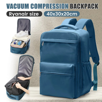Travel Backpack Vacuum Compression Backpack with Pump,  Wizzair Cabin Bag 15.6" Laptop Travel Bag，Storage Bag
