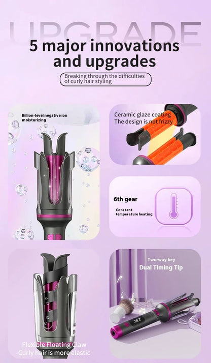 Automatic Curling Iron 32MM Double Slot Negative Ion Portable Hair Curler Constant Temperature Anti Hot Styler for Travel