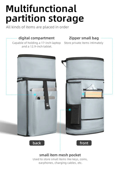 Waterproof Roll-Top Backpack for Men Large Capacity Expandable 17 Inch Laptop Bag Leisure Travel Backpack Hiking Camping Bags