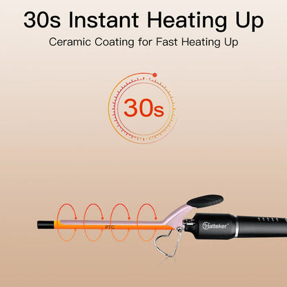 9mm Curling Wand Ceramic Barrel Pro Hair Curler with Constant Temperature Tourmaline Ceramic Iron Beauty Salon