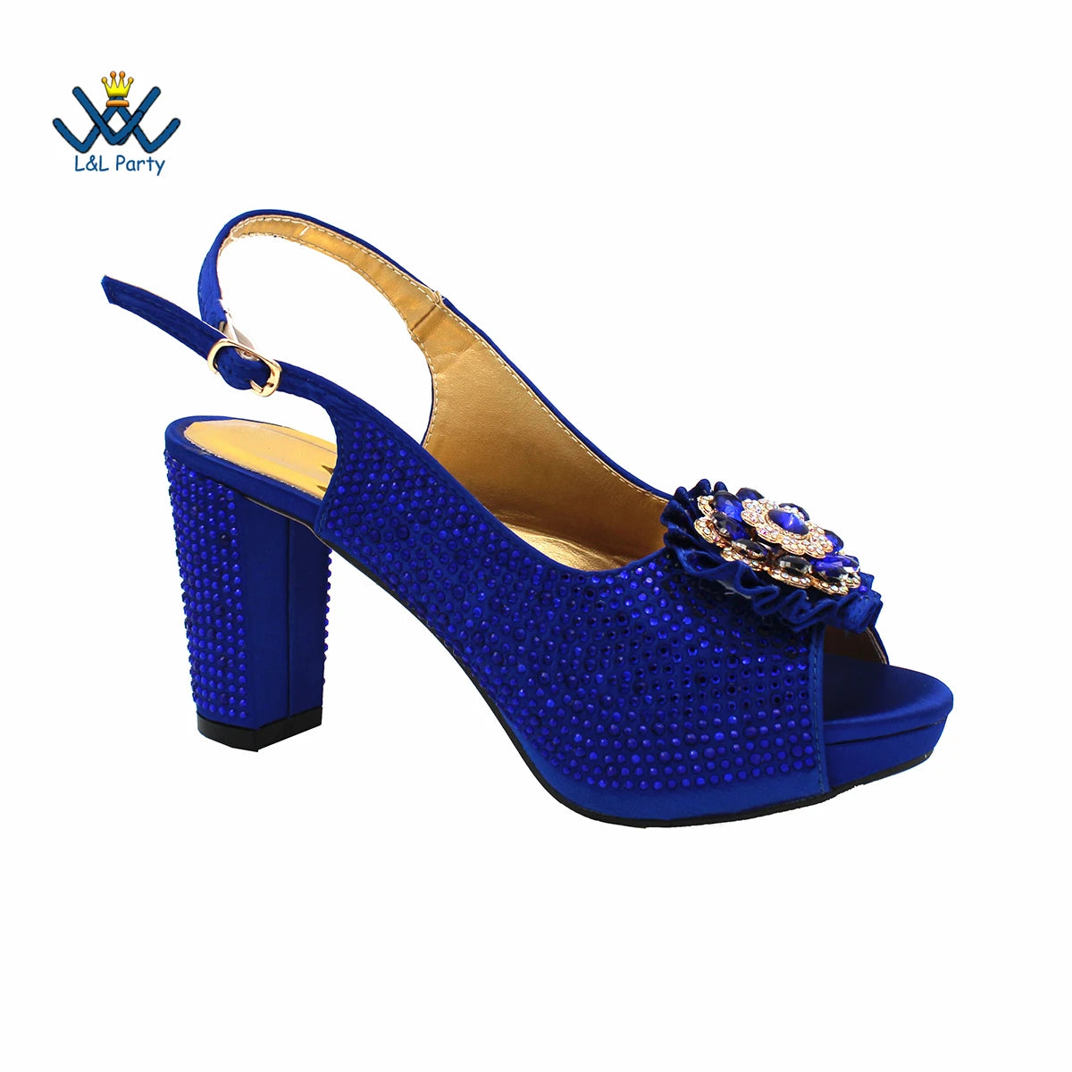 Special Design Women Crystal Style African Ladies Party Shoes Matching Bag in Magenta Color