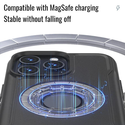 Magnetic Shockproof Case for iPhone 17 16 15 14 13 Pro Max Charging Protective Cover for Quad-style Bike/Motorcycle Mount/Holder