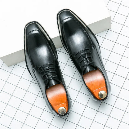 Fashion Dress Shoes Men Lace Up Business Social Shoe Male Plus Size 36-46 Daily Formal Men Shoes