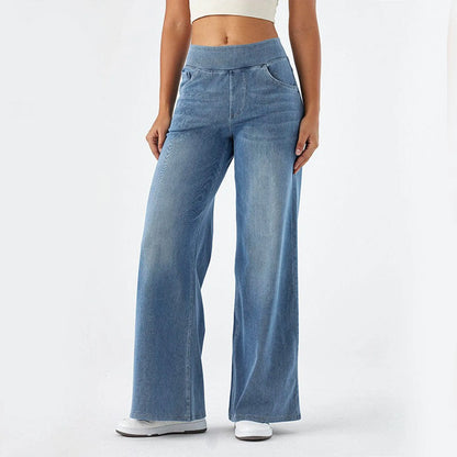 Fashion Baggy Jeans For Women Bleached Vintage High Waist Pants