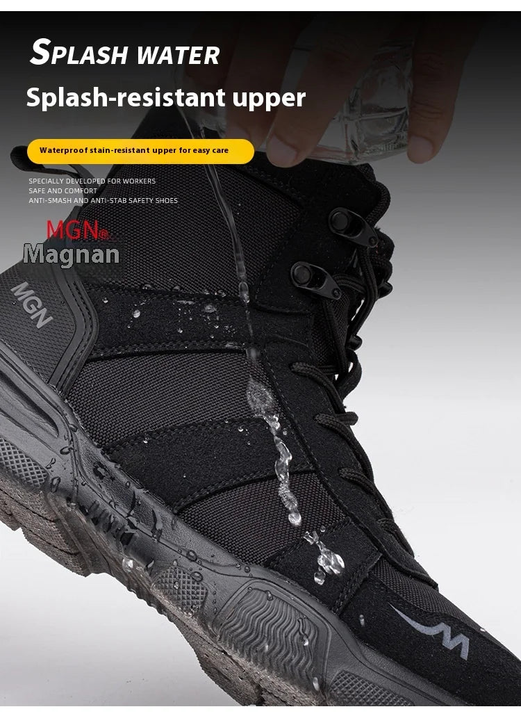 Camouflage Safety Boots Men and Women Work Indestructible Shoes Climbing Steel Toe Protective Boots Anti-puncture Safety Shoes