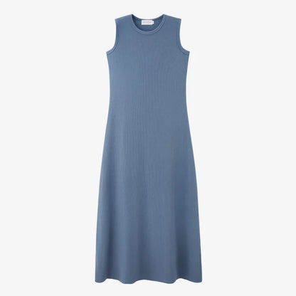summer ribbing closed-fit wrap tops + Aline dress high Stretch matching sets