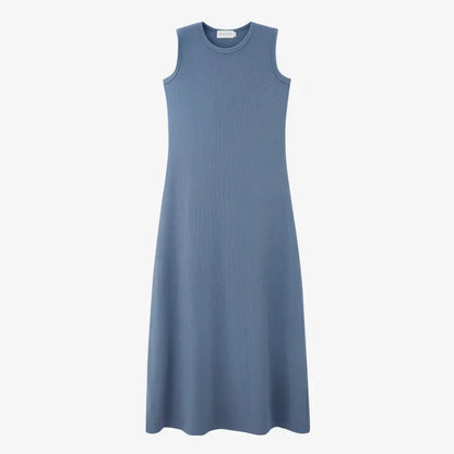 summer ribbing closed-fit wrap tops + Aline dress high Stretch matching sets
