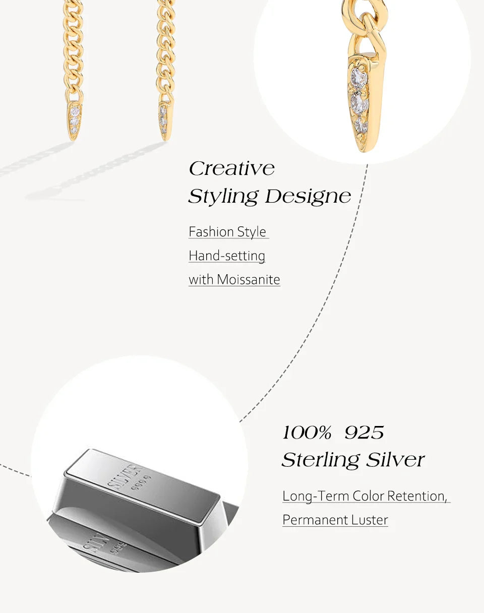 Original Green Eyes Snake Drop Earrings For Women Moissanite Diamond Earring S925 Sterling Silver Party Wedding Jewelry