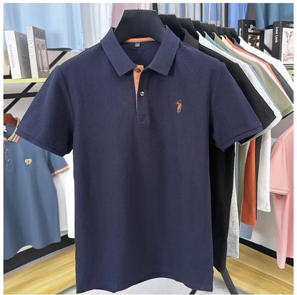 Luxury brand 100% cotton short sleeve polo shirt summer new trend Paul pony embroidery T-shirt business golf casual men's wear