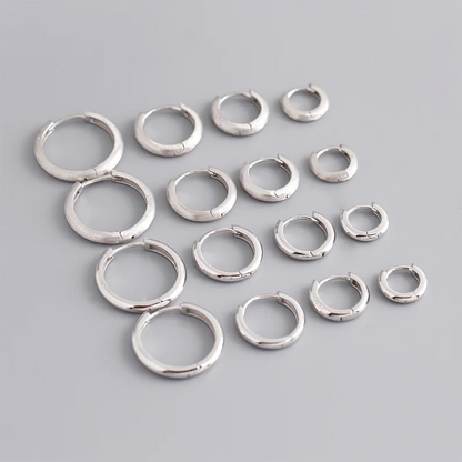 925 Sterling Silver Minimalist Matte Gothic Unisex Huggies Ear Hoop Earrings for Women Men Piercing Ear Buckle Jewelry