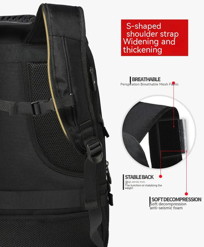50L 80L Large Travel Backpack Men Separate Shoe Compartment Business Bag Outdoor Sports Waterproof Man Black Storage Backpacks