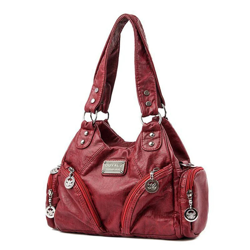 Hot Luxury Bag Women's PU Leather Crossbody Bag Retro Luxury Handbag Fashion Motorcycle Bag Brand Fashion Crossbody Bag