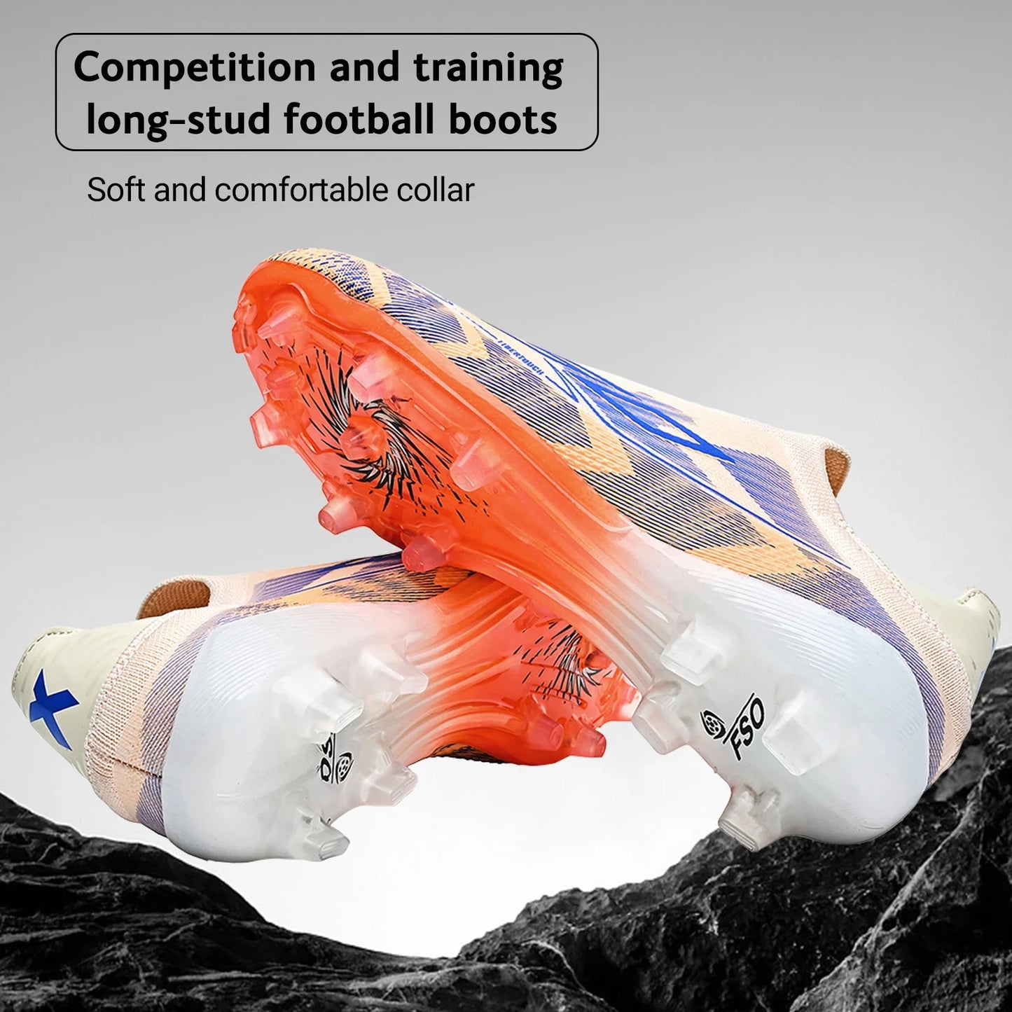 Classic Style AG FG football shoes PU Fabric Ventilated Upper TPU Wearproof Outsole Unisex Kids Outdoor Football Shoes