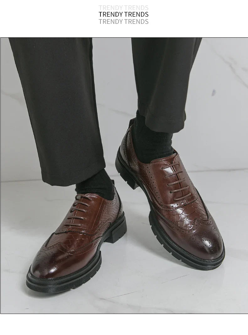 Classic Wedding Leather Shoes For Men Brogues High Quality Men's Dress Business Shoes Office Party Social Formal Shoes Male