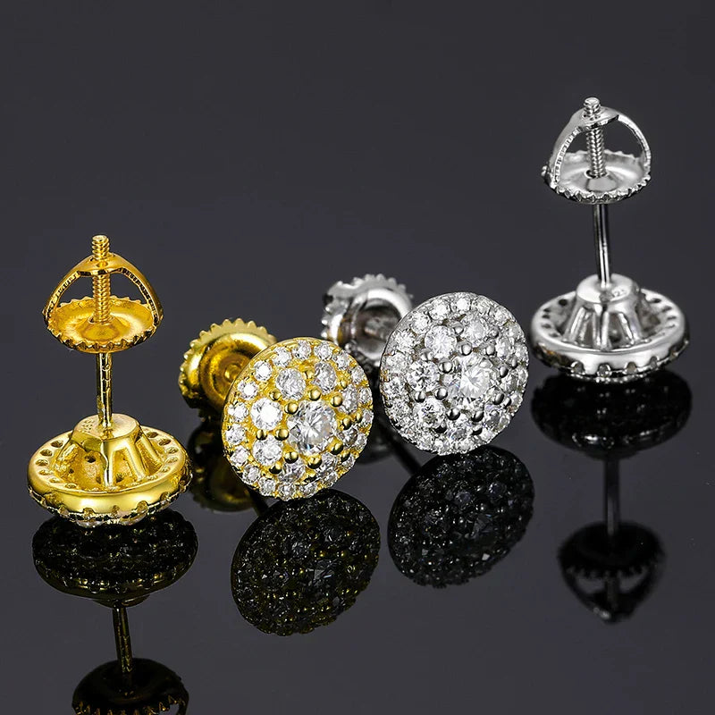 D Color Moissanite Stud Earrings For Women Top Quality 100% 925 Sterling Silver Sparkling Wedding Jewelry Shining Ear Accessory