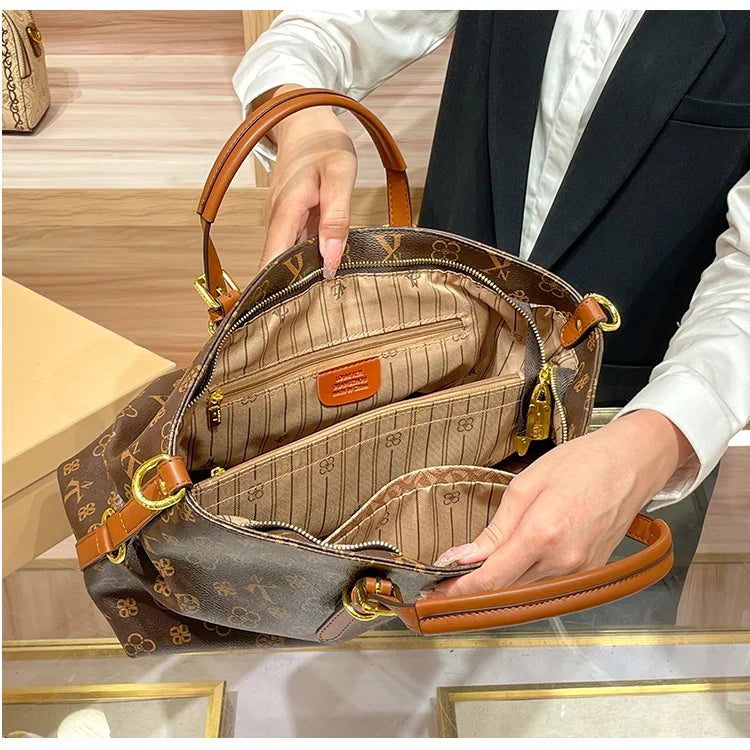 Ladies' light luxury handbag 2025 new high-end designer fashion retro handbag shoulder bag large capacity crossbody bag tote bag