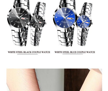 5808 Relogio Feminino Couple Watch Men Quartz watch for Lovers Luxury Womens wristwatch Stainless Steel Waterproof