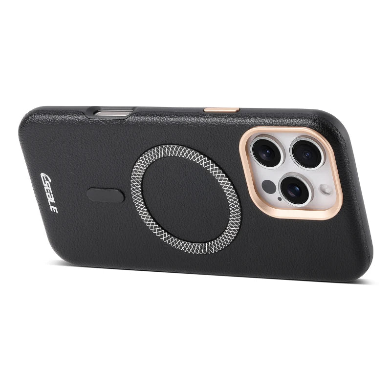 Solid Color Leather For Magsafe Magnetic Shockproof Phone Case For iPhone 17 Pro Max 15 13 14 16 Pro Max Bumper Cover