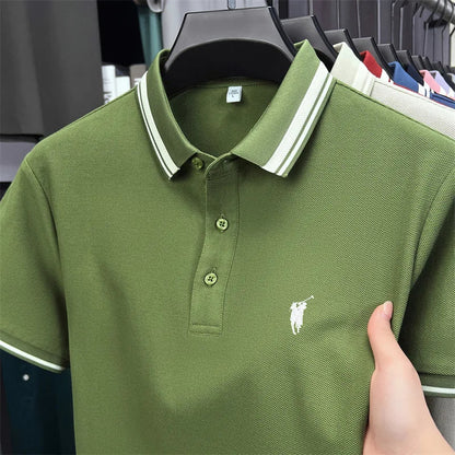 100% cotton luxury brand short sleeve polo shirt men new classic pony embroidery summer T-shirt high-end fashion casual Paul top