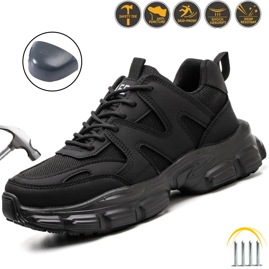Men Work Safety Shoes Anti-puncture Working Sneakers Male Indestructible Work Shoes Men Boots Lightweight Men Shoes Safety Boots