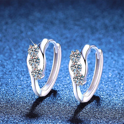 Moissanite Hoop Earrings For Women Wedding Bridal S925 Sterling Silver Stud Earring Wedding Gemstone Jewelry