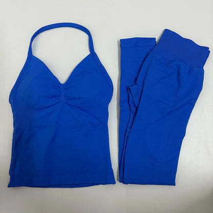 2Pcs Women's Gym Yoga Set Seamless High Waist Leggings Sports Bra Top Workout Outfit Fitness Activewear Runothes Outfit Yoga Set
