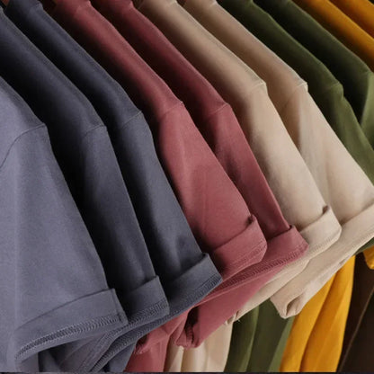 Men's Red Heart A Print T-Shirt Pure Cotton and Breathable Streetwear Oversized Loose Casual Crew Neck Short Sleeve