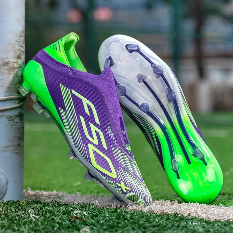 X2517 Slip-on F50 Mens Football Boots Boys FG/TF Training Studded Fast Soccer Cleats Pro Non Slip Football Shoes for Man 35-45