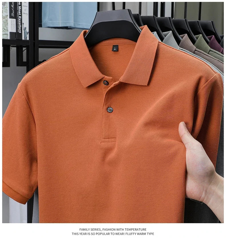 20 Colors Men's 100% Cotton Polo Shirt - Summer Casual Breathable Tee,Ideal for Golf and Sports,Business Casual,Silk-Like Finish