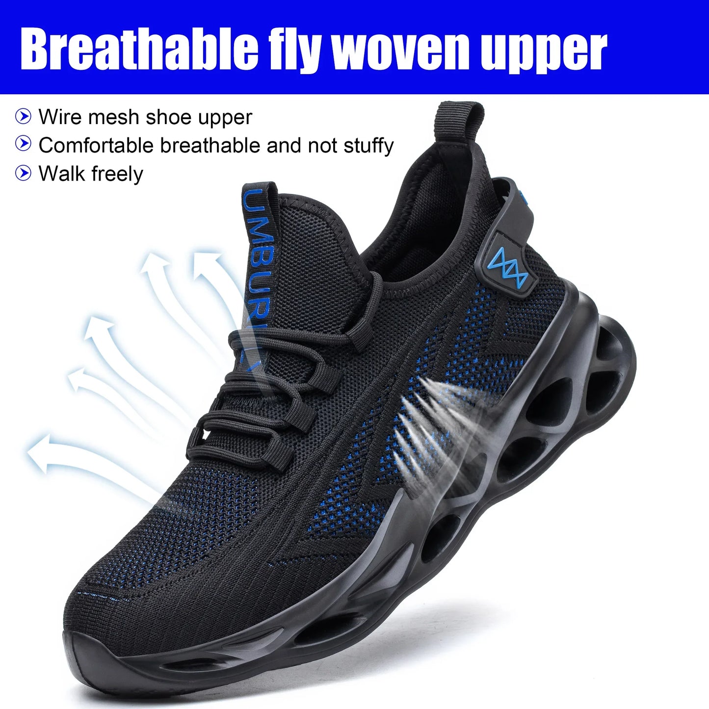 Men's Steel Toe Safety Work Shoes Anti-Smash & Puncture Breathable Lightweight Durable Construction Boots for Industrial Outdoor