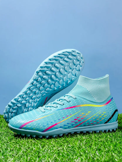 Classic TF Turf football shoes PU Fabric Comfort Upper Rubber Abrasion Resistant Sole Unisex Kids Sports Sneakers