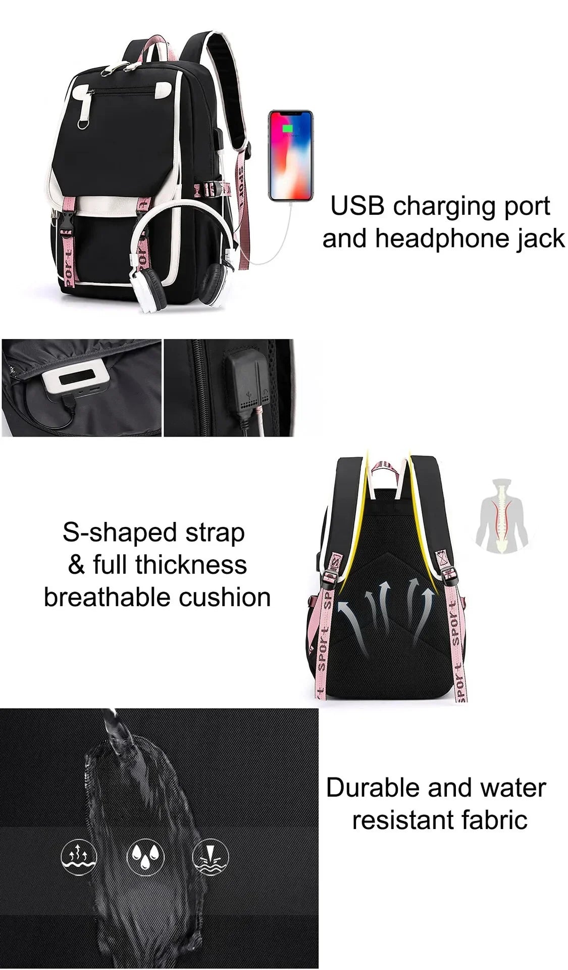 Backpack Cartoon Rucksack Girls School Bag High Capacity Women Backpack