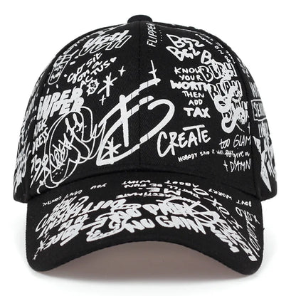 Unisex Letter Geometry Printing Snapback Baseball Caps Spring and Autumn Outdoor Adjustable Casual Hats Sunscreen Hat