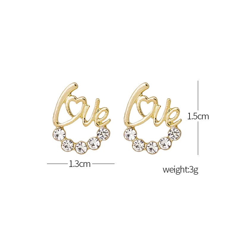 S925 Silver Needle New Love Design Sense Unique Small Group Earrings Simple Black Women's Ear Jewelry Wholesale And Retail