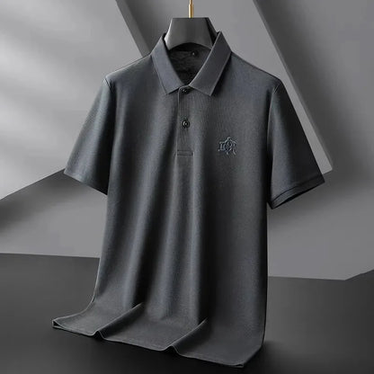Designer brand 100%cotton short sleeve polo shirt summer trend letter embossed lapel top casual golf T-shirt business men's wear