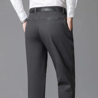 Men's 100% Cotton Autumn Thick Summer Thin Trousers Fashion Cargo Pants Smart Casual Solid Khaki Gray Brand Suit Pant GOZBKF